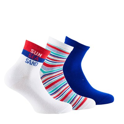 Lot de 3 paires de socquettes en coton 'Sun, Sea, Sand' KINDY