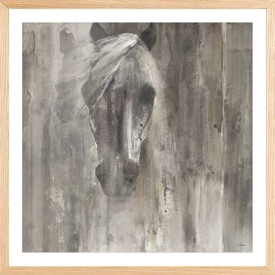 Affiche Cheval blanc aquarelle HEXOA