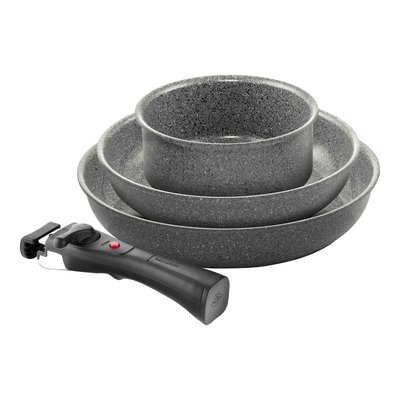 Set de 4 poêles Torre (Poêle 24 cm + Poêle 28 cm + Casserole 16 cm + Poignée amovible) BALLARINI