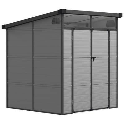 Abri de jardin Résine PP Gris clair OUTSUNNY