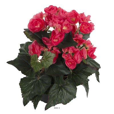 Begonia artificiel Rose jaune en pot H 28 cm ARTIFICIELLES