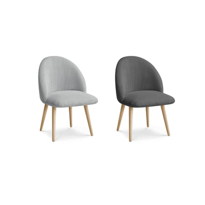 Lot de 2 chaises velours côtelé, LALIE BOBOCHIC
