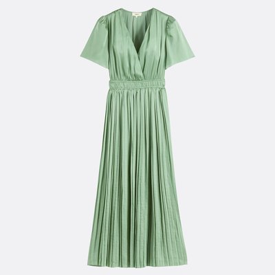 Kurzärmeliges Midikleid Cache-CœurCYRA, plissiert SUNCOO