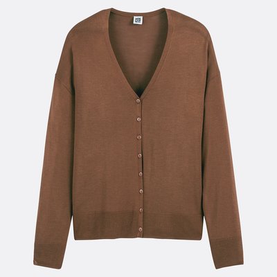 Cardigan a maglia fine con scollo a V e chiusura a bottoni LA REDOUTE COLLECTIONS