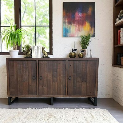 Buffet enfilade en bois marron campagne tradition SAMOA PIER IMPORT