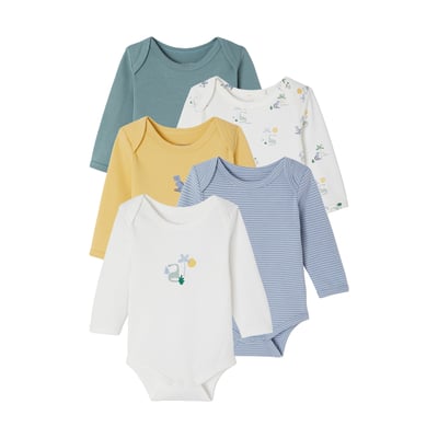 Lot de 5 bodies manches longues VERTBAUDET