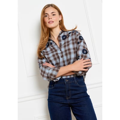 Chemise à carreaux brodée LOLALIZA