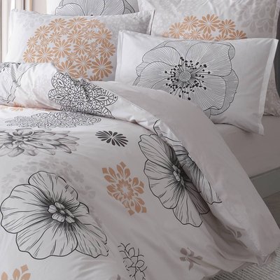 Parure de lit avec 2 taies 65x65 cm en percale LOANE SENSEI MAISON