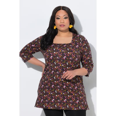 T-shirt long, imprimé, coupe en A ULLA POPKEN