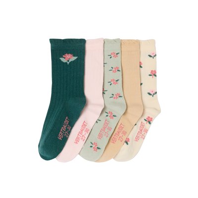 Lot de 5 paires de chaussettes fleurs VERTBAUDET