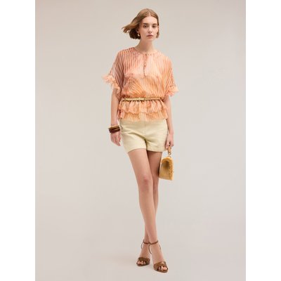 Blouse en crépon imprimé à volant MOTIVI