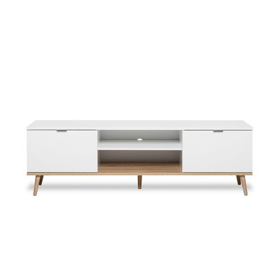 Meuble TV 2 Portes 2 Niches L160 cm - COPENHAGUE CALICOSY