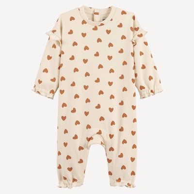 Combinaison longue en molleton, imprimé coeurs LA REDOUTE COLLECTIONS