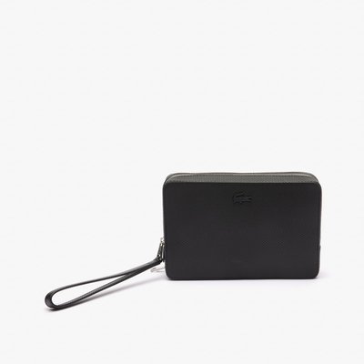 Trousse zippée Chantaco en cuir piqué LACOSTE