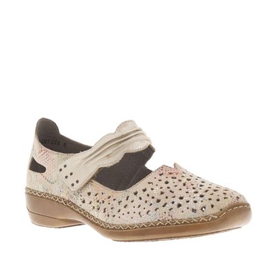 Ballerines cuir talon compensé bas RIEKER