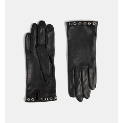 Gants Femme Cuir Noir Taille 7.5 – Doublure Acrylique – Vintage