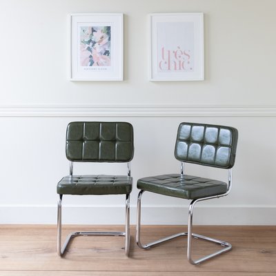 Chaises cantilever en simili, lot de 2, Maria, MARIA HAPPY GARDEN