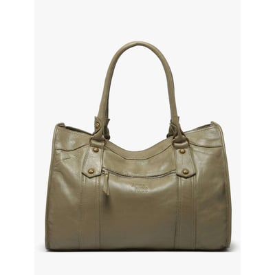 Sac Shopping A4 Cow cuir BASILIC PEPPER