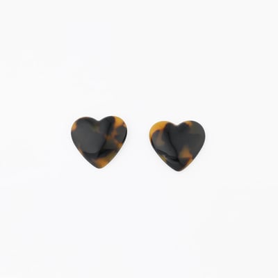 Boucles d'oreilles cœurs en résine écaille BALABOOSTE