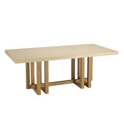 Table à manger bois et béton beige pied design 200 cm BRASILIA PIER IMPORT