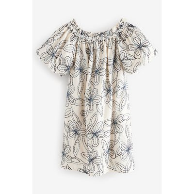 Robe courte brodé asymétrique NEXT