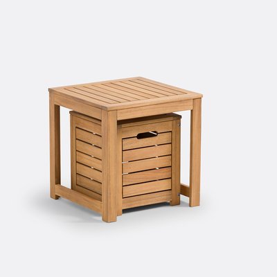 Kruk en opbergkoffer in acacia, Garden LA REDOUTE INTERIEURS