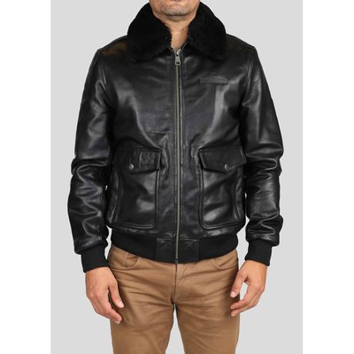 BLOUSON Col revers Zippé EN CUIR PATTON ARGUS REDSKINS