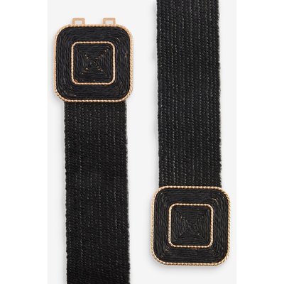 Ceinture large en raphia avec boucle carrée NEXT