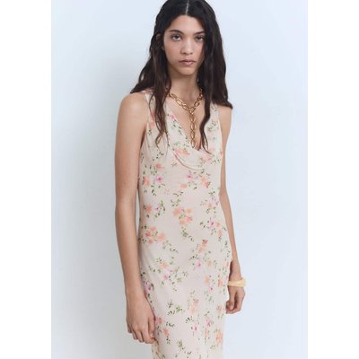 Robe drapée à fleurs MANGO