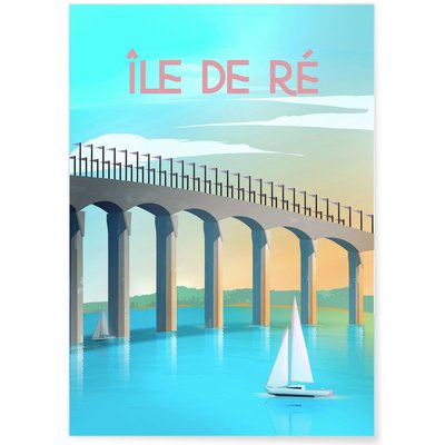 Affiche ville Île de Ré L'AFFICHERIE