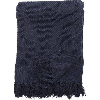 Plaid en coton 160x130 cm bleu sombre BLOOMINGVILLE