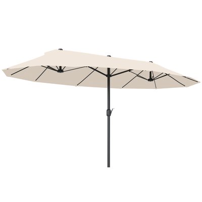Parapluie double face Acier Crème OUTSUNNY