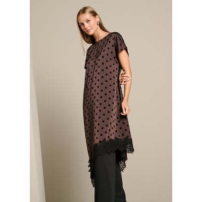 Robe satinée asymétrique à pois LOLALIZA