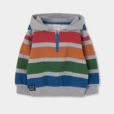 Sweat-shirt en molleton garçon rayé BOBOLI