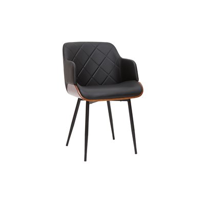 Chaise design noir, bois foncé et métal LUCIEN MILIBOO