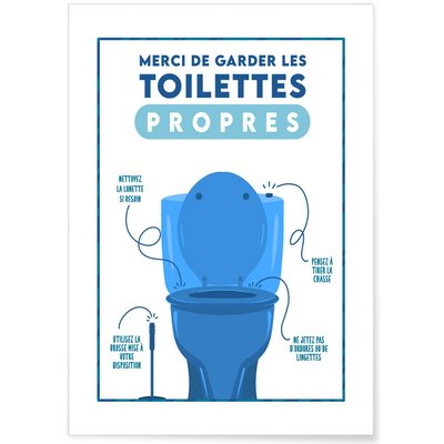 Affiche 'Toilettes Propres' L'AFFICHERIE
