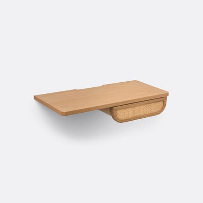 Comodino da parete impiallacciato rovere e vimini 1 cassetto, Ajory LA REDOUTE INTERIEURS