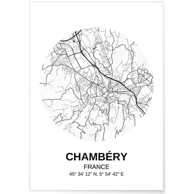 Affiche Carte Chambéry L'AFFICHERIE