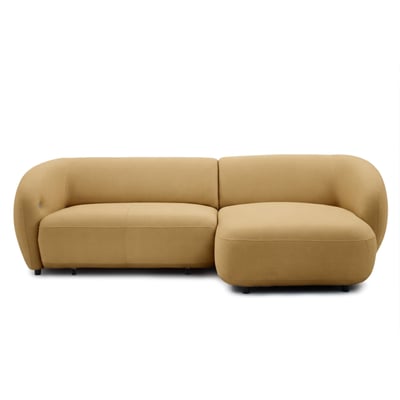 Canapé d'angle convertible 4 places en tissu lisse, HALO BOBOCHIC