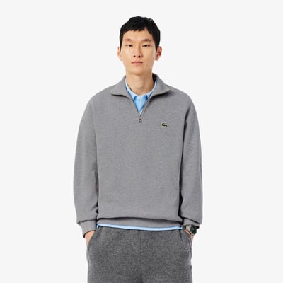 Sweatshirt zippé interlock col montant LACOSTE
