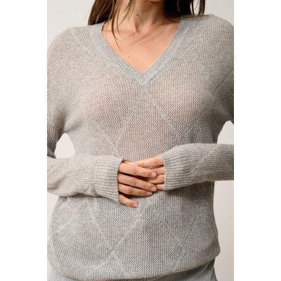 Pull Col V Nuage Chiné Capucine JUST CASHMERE