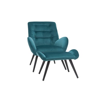 Fauteuil et repose-pieds design pieds métal ZOE MILIBOO