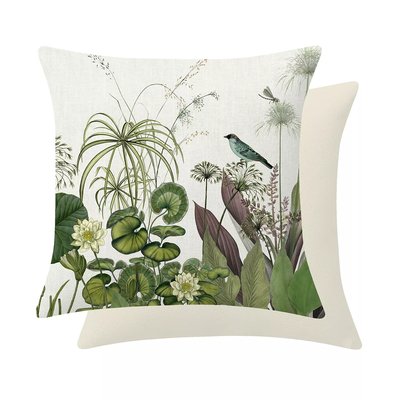 Housse de coussin métis lin & coton Nenuphars GARNIER THIEBAUT