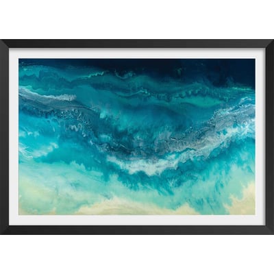 Poster bleu dynamique HEXOA