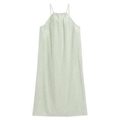 Vestido midi em vichy, alças finas, PYKOBOO AMERICAN VINTAGE