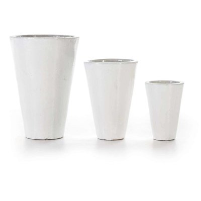 Cache-pots en grès, rond (lot de 3) RECOLLECTION