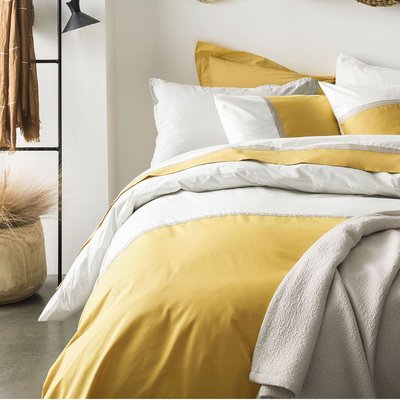 Housse de couette unie en percale de coton, TOI ET MOI SAHARA ESSIX
