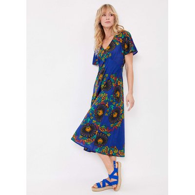 Robe midi imprimée voile de coton bio DAMANA LA FIANCÉE