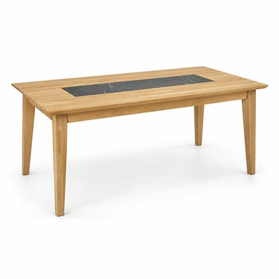 Table de repas extensible chêne blanc décor graphique ESSEN PIER IMPORT