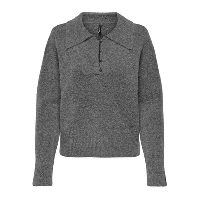 Pull maille mousseuse, col polo ONLY